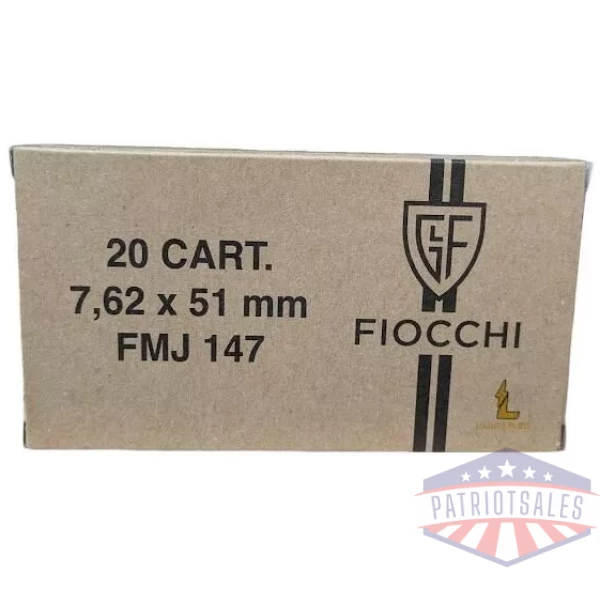 Fiocchi Range Dynamics Rifle Ammunition 7.62x51mm 147gr FMJ 20/ct