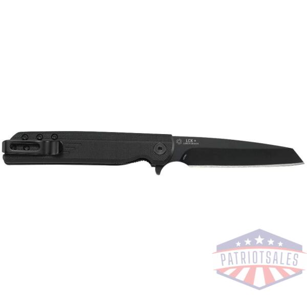 CRKT LCK + Tanto Blackout Folding Knife Assisted Opening 3 1/4" Blade Black