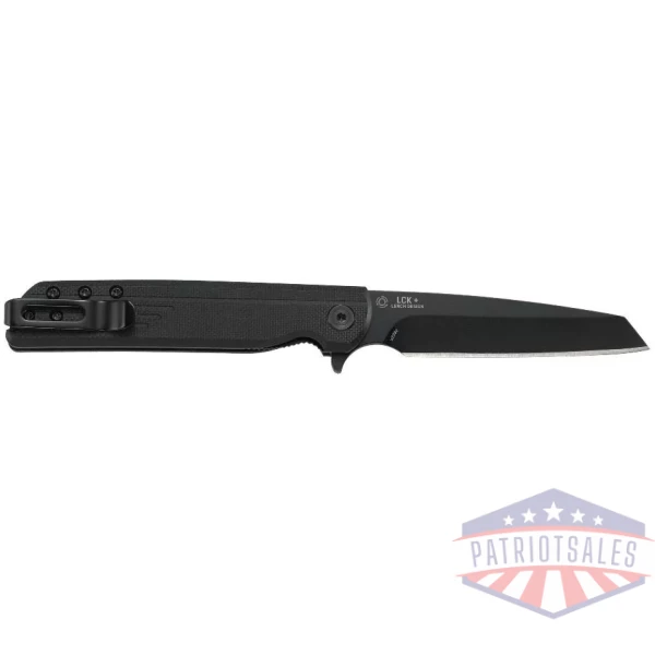 CRKT LCK + Tanto Blackout Folding Knife Assisted Opening 3 1/4" Blade Black