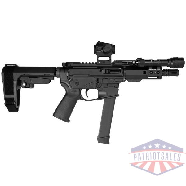 Shark Coast "Midnight" Pistol Bundle 9mm Luger 33rd Glock Style Magazine 5'' Threaded Barrel Vortex Red Dot/Streamight Protac