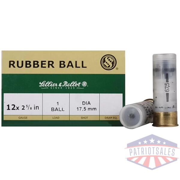 Sellier & Bellot Shotgun Ammunition 12 ga 2 3/4"  1 ball Rubber  - 25/box