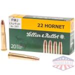 Sellier & Bellot Rifle Ammunition .22 Hornet 45 gr FMJ 2345 fps 20/ct