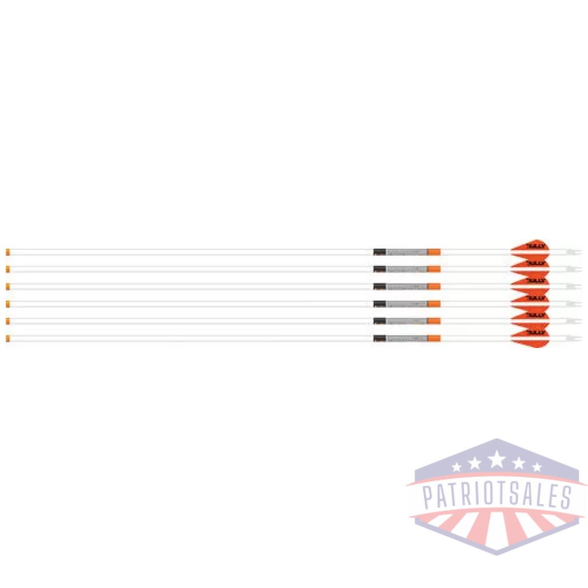 529869 - easton arrow 6. 5mm whiteout - 400 w/2" bully vanes 6-pack - 529869