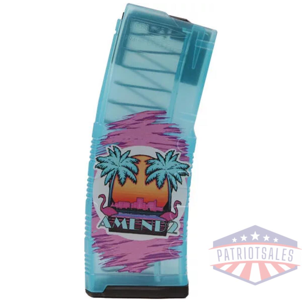 556modcvice30 - amend2 ar-15 magazine 5. 56x45 - 30rd poly modc teal miami vice - 556modcvice30