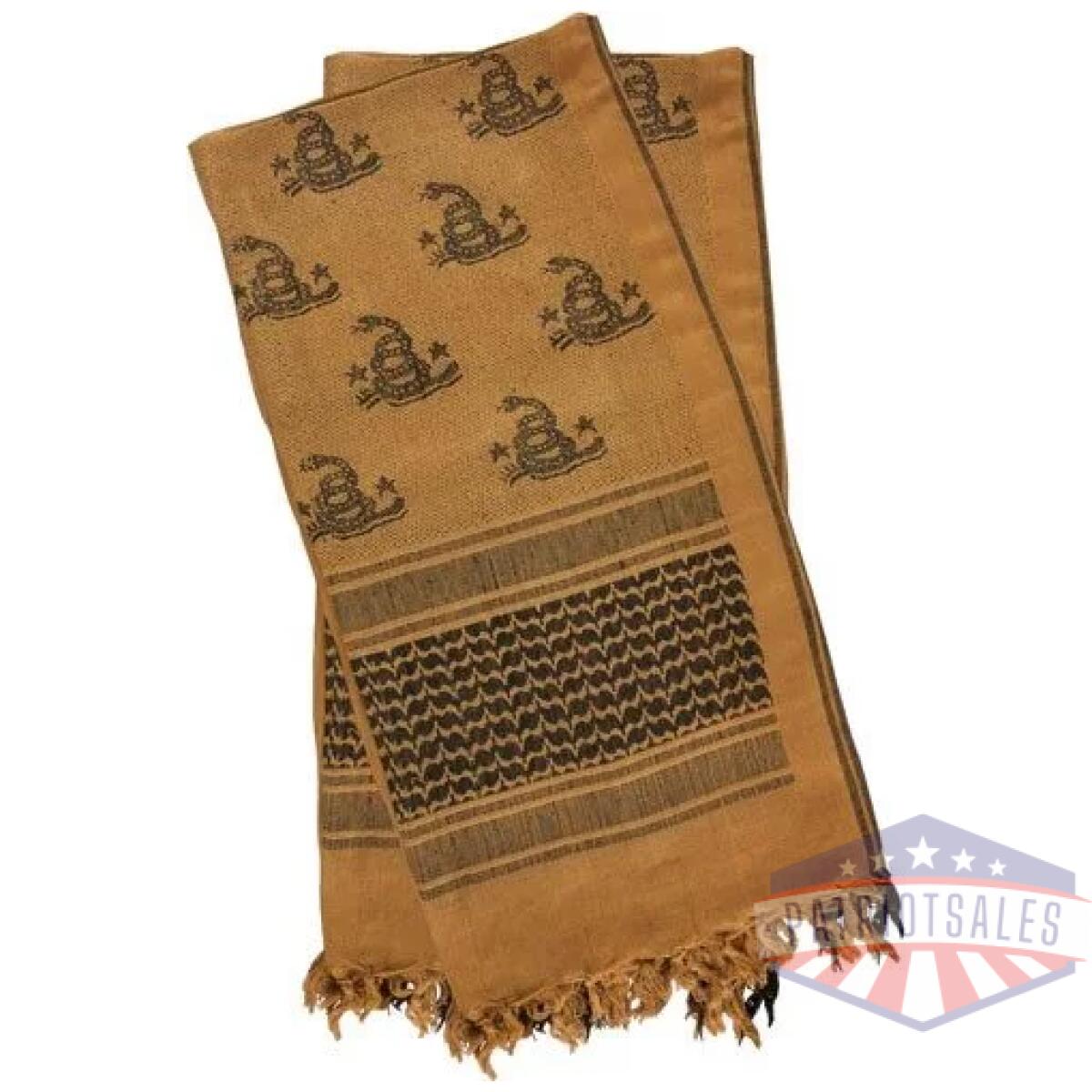 Red rock shemagh head wrap - don't tread on me coyote/black - image 1