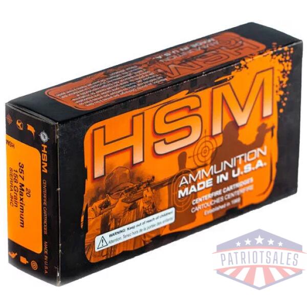 HSM 357 MAXIMUM 158GR JHP - 20RD 25BX/CS