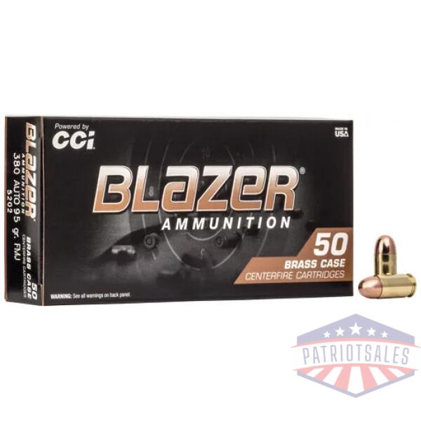 CCI BLAZER BRASS 380 ACP - 95GR FMJ 50RD 20BX/CS
