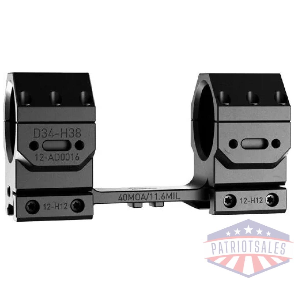 Ad0016 - audere scope mount adversus - 34mm high 40moa black - ad0016