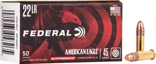 FEDERAL SUPPRESSOR 22LR 45GR - PLATED LEAD-RN 50RD 100BX/CS