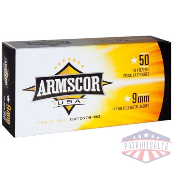 ARMSCOR 9MM LUGER 147GR FMJ - 50RD 20BX/CS SUBSONIC