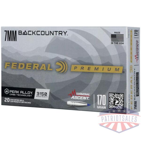 FEDERAL 7MM BC 170GR TERMINAL - ASCENT 20RD 10BX/CS