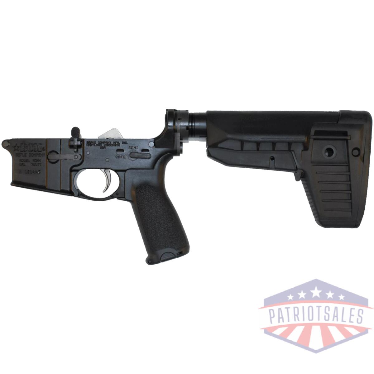 Bcm-lrg-rms-stk-mod-1-spmd-blk - lower receiver group w/ mk2 receiver extension & stock mod 1 sopmod - bcm lrg rms stk mod 1 spmd blk