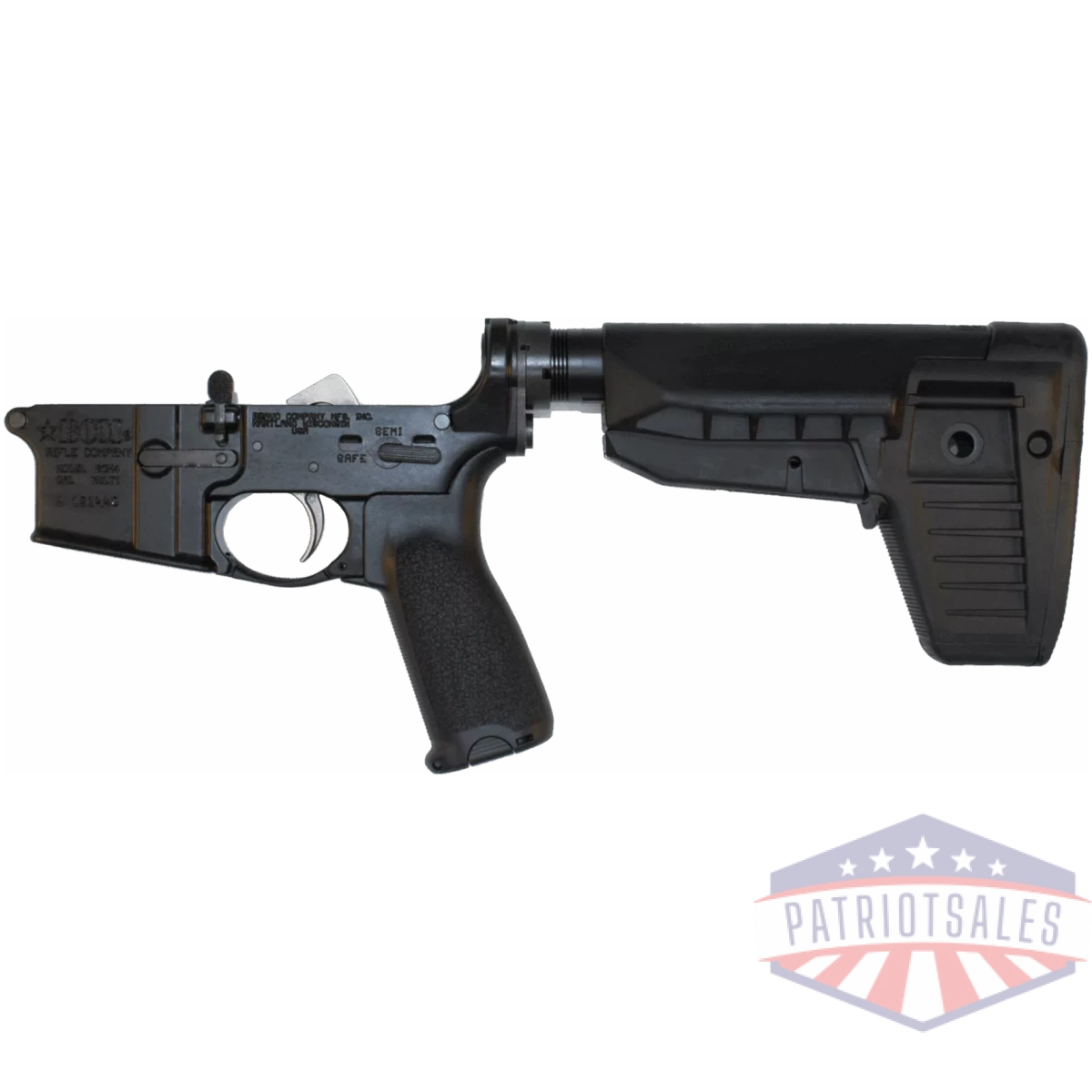 Bcm-lrg-rms-stk-mod-1-spmd-blk - lower receiver group w/ mk2 receiver extension & stock mod 1 sopmod - bcm lrg rms stk mod 1 spmd blk