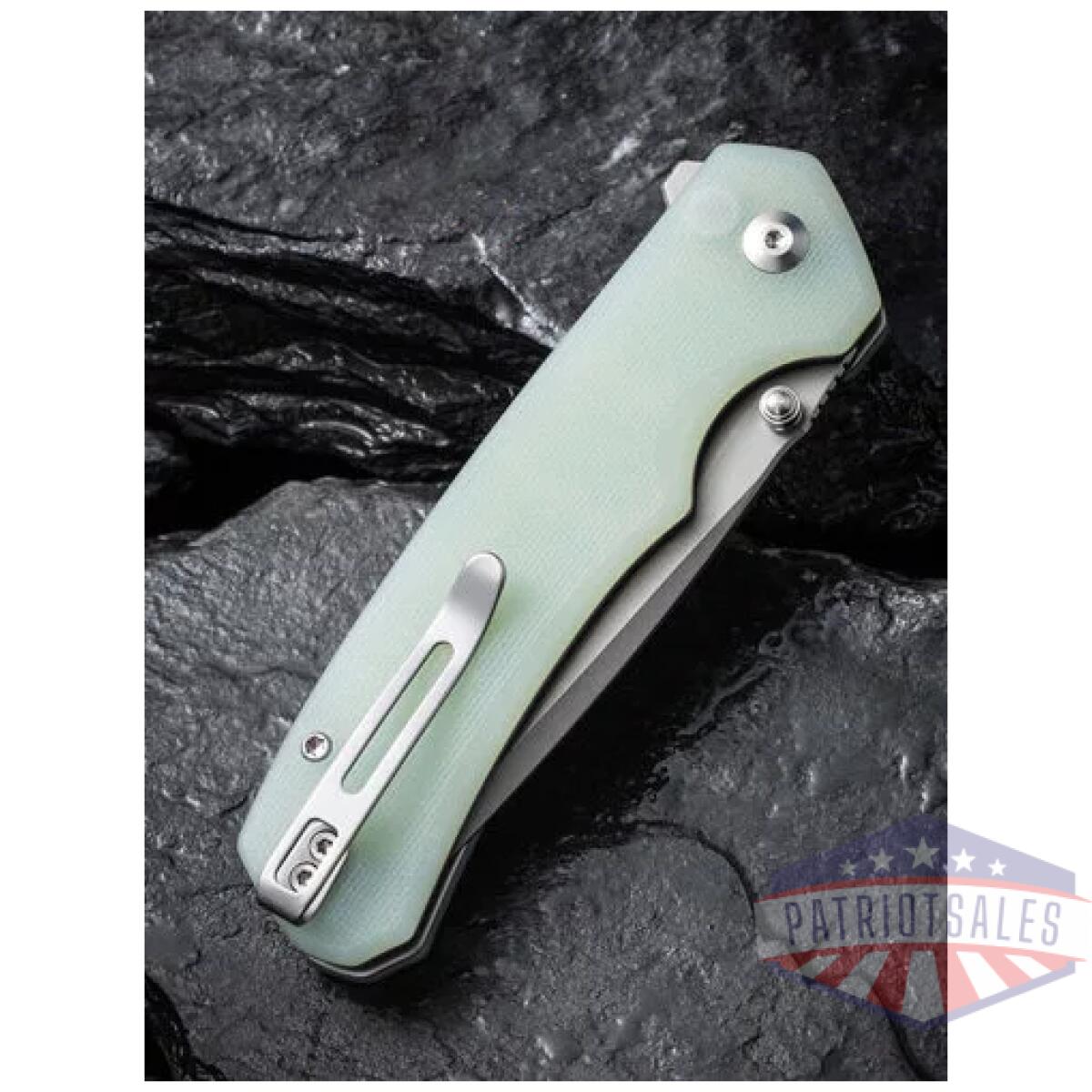 C19059c3_closed - civivi knife brazen 3. 46" - natural g-10/stonewash blade - c19059c3 closed