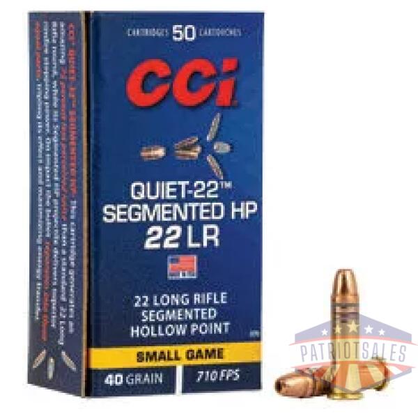 CCI QUIET SEGMENTED 22LR 40GR HP 50