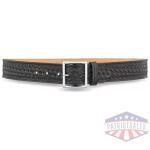 1-3/4"" Basketweave Leather Garrison Belt with Nickel Buckle