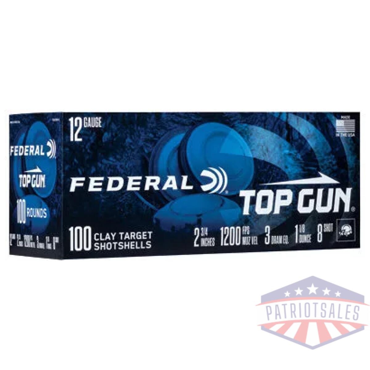 Fetg121008_1 - fed top gun 12ga 2. 75" #8 100/200 - fetg121008 1