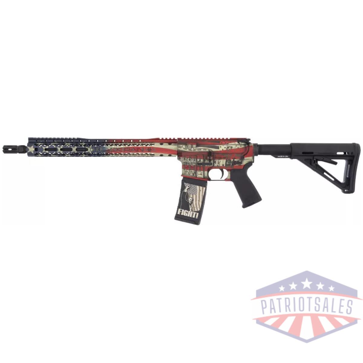 Gbro24123101amf_left_1 - black rain spec15 trump custom - patriot 5. 56 am flag 30rd - gbro24123101amf left 1