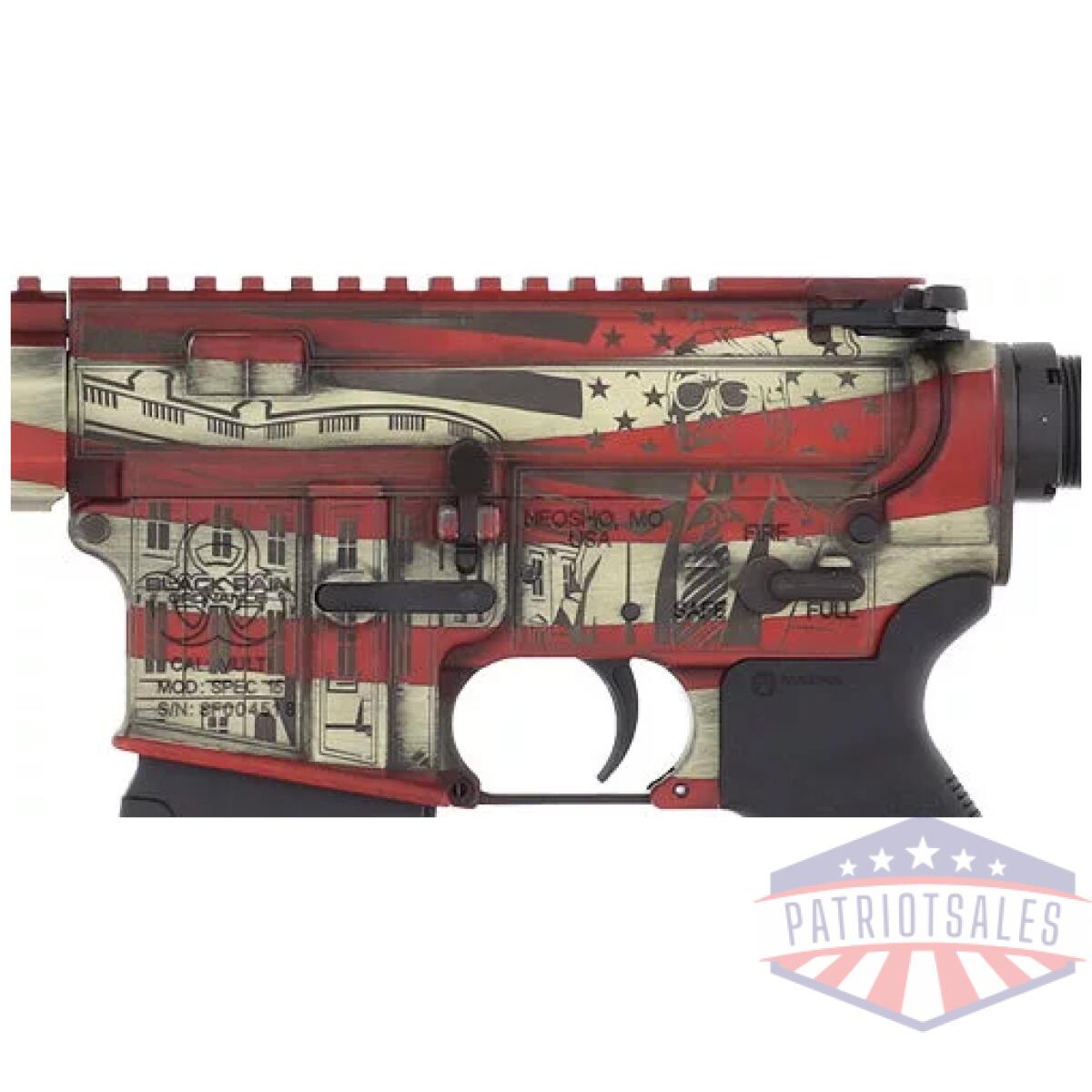 Gbro24123101amf_recv_r_left - black rain spec15 trump custom - patriot 5. 56 am flag 30rd - gbro24123101amf recv r left