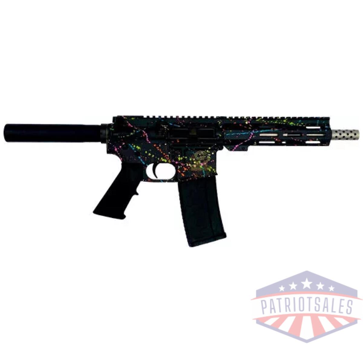 Gl15223sspsblk - glfa ar15 pistol 223 wylde - 7. 5" s/s bbl splatter black - gl15223sspsblk
