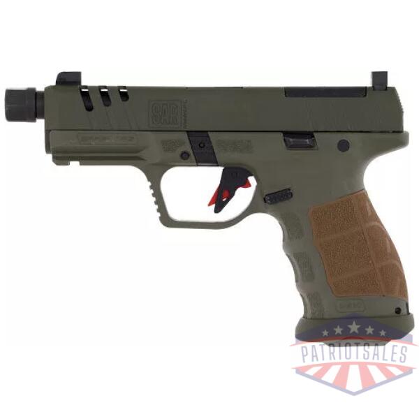 SAR USA SAR9 COMPACT SOCOM 9MM - 4.7" BBL 15/21 RD MAG SF GREEN