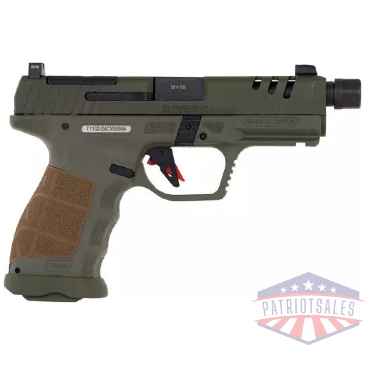 Gsarcsocomod_right - sar usa sar9 compact socom 9mm - 4. 7" bbl 15/21 rd mag sf green - gsarcsocomod right