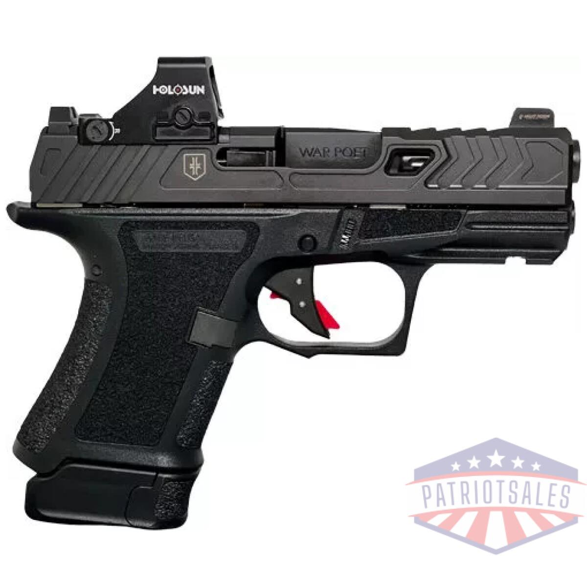 Gss4084h - shadow systems war poet cr920 - 9mm holosun 507k fluted black - gss4084h