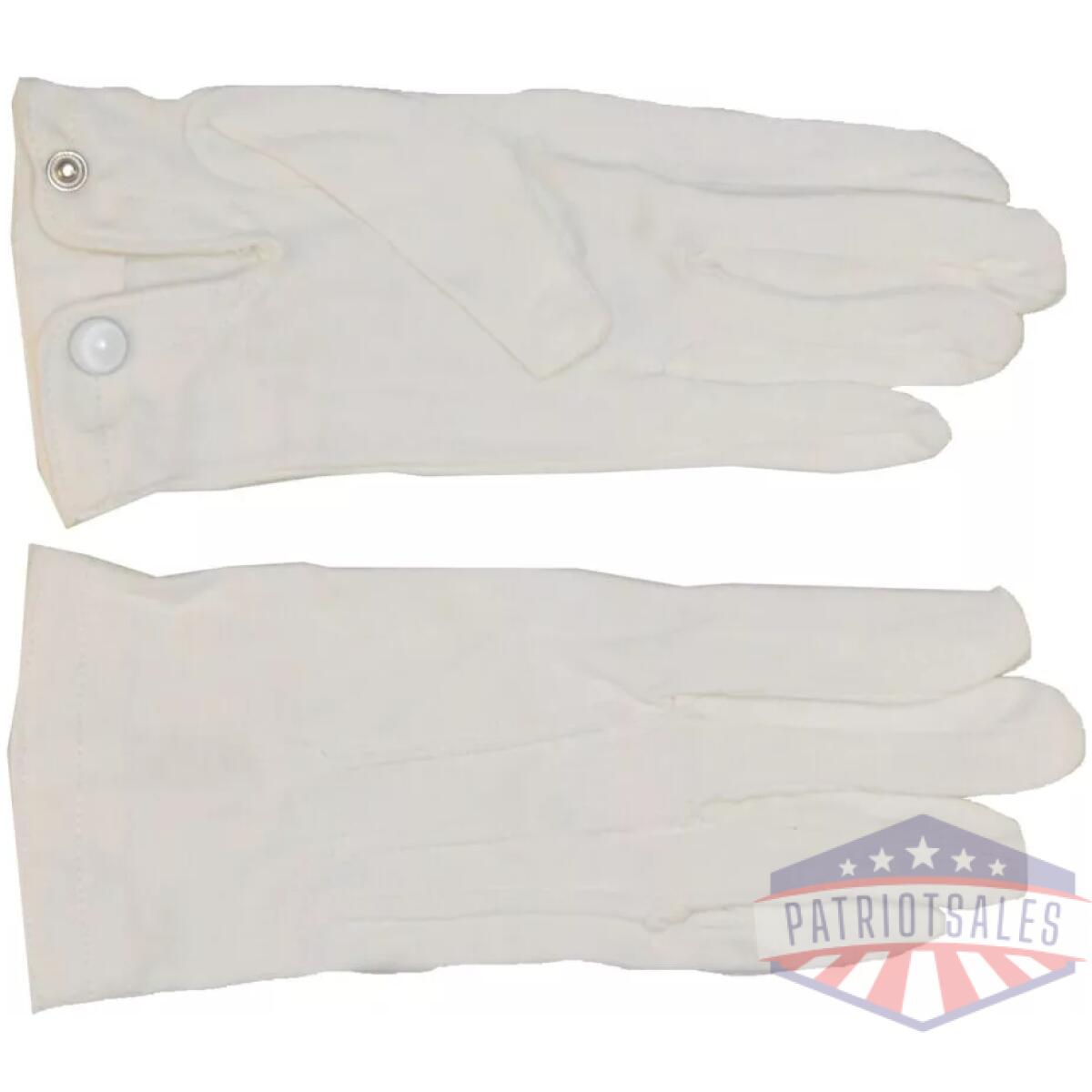 Hero-8770w-l - parade snap gloves - raised pointing - white - hero 8770w l