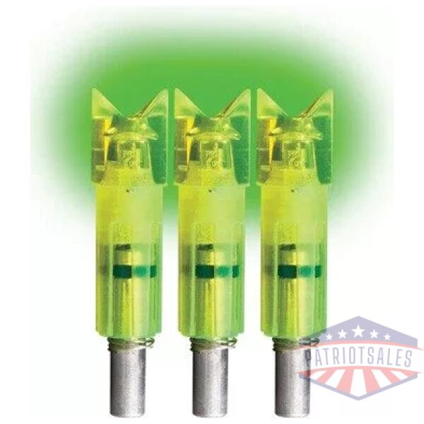 LUMENOK LIGHTED NOCK XBOW GRN - CRESCENT EASTON CARBON 3PK