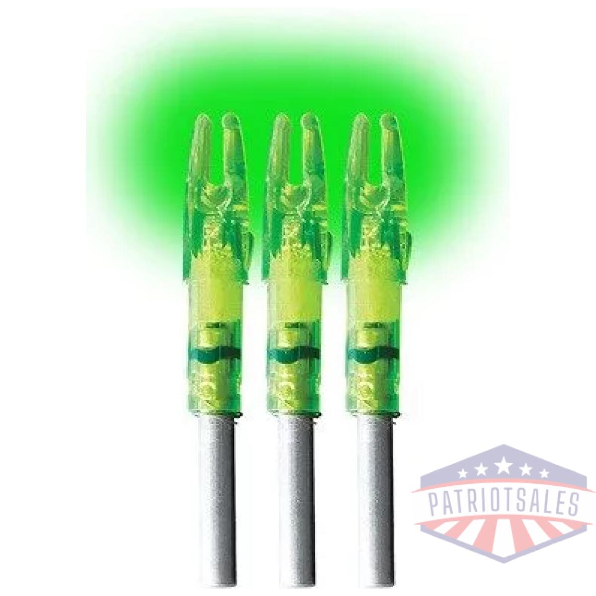 Lumgt3g_1_1 - lumenok lighted nock - gt-series green 3pk - lumgt3g 1 1