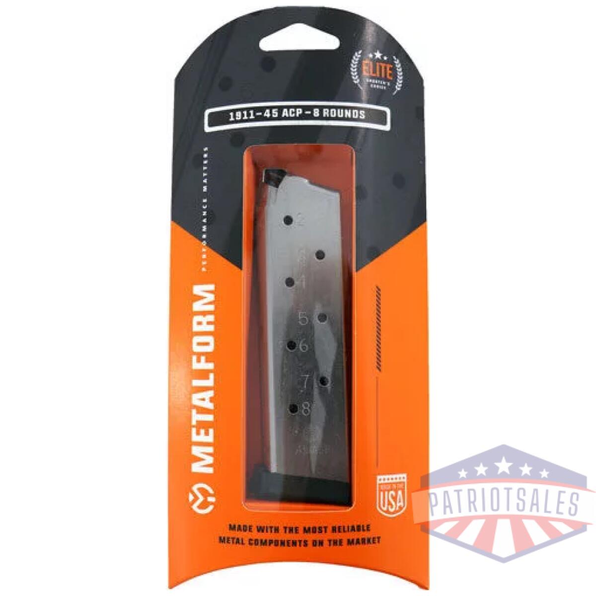 M1911458srrb_pkg - metalform magazine 1911 govt. - 45acp 8rd s/s removable base - m1911458srrb pkg