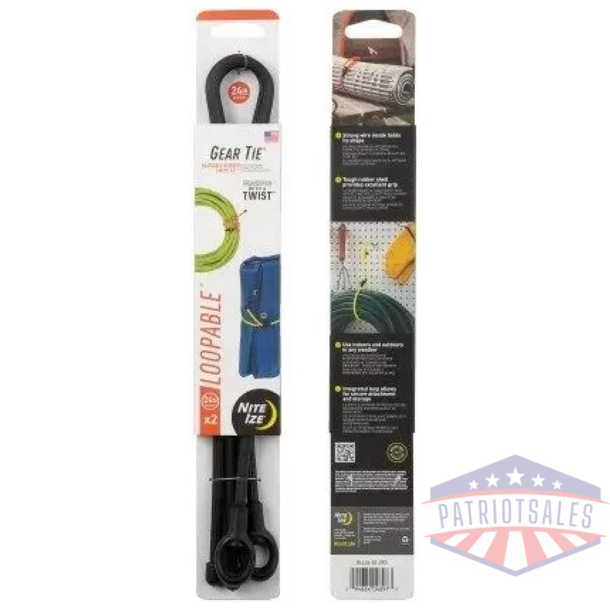 Nigll24-01-2r3 - gear tie loopable twist tie - 2 pack - nigll24 01 2r3