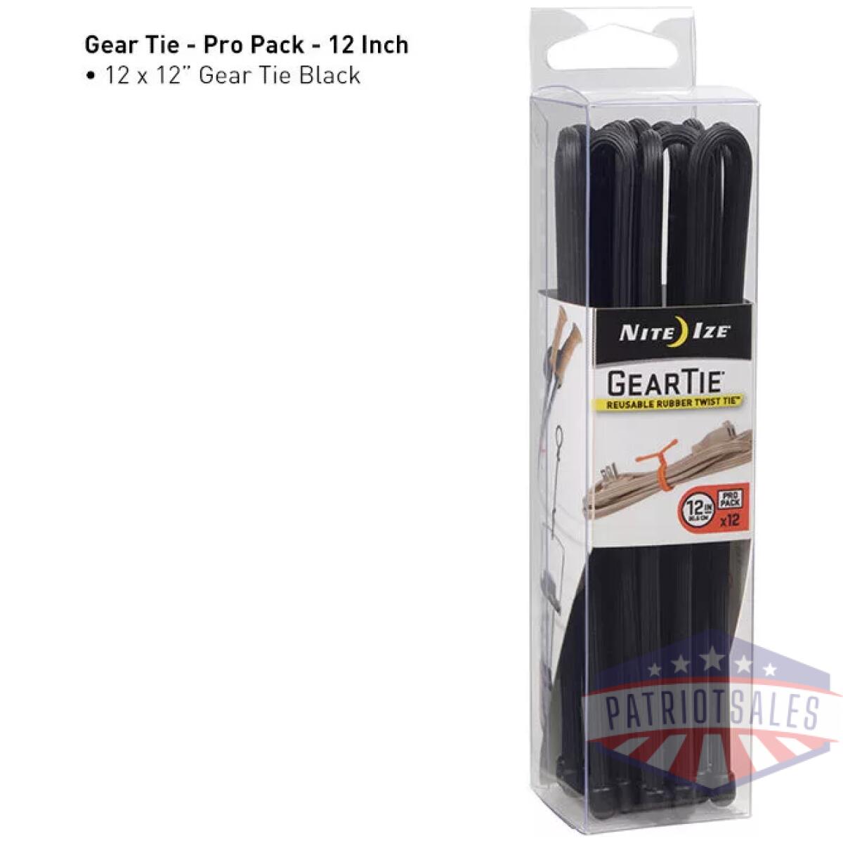 Nigtpp12-01-r8 - gear tie propack 12 - 12 pack - black - nigtpp12 01 r8