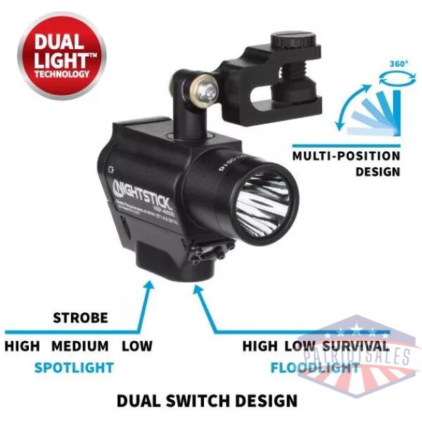 Helmet-mounted Multi-Function Dual-Light Flashlight