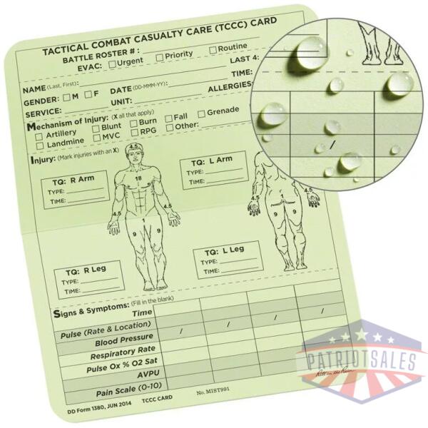 TCCC/MIST Combat Cards