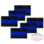 Reflective Thin Blue Line License Plate Stickers, 1 x .75 Inches, 6 Pack