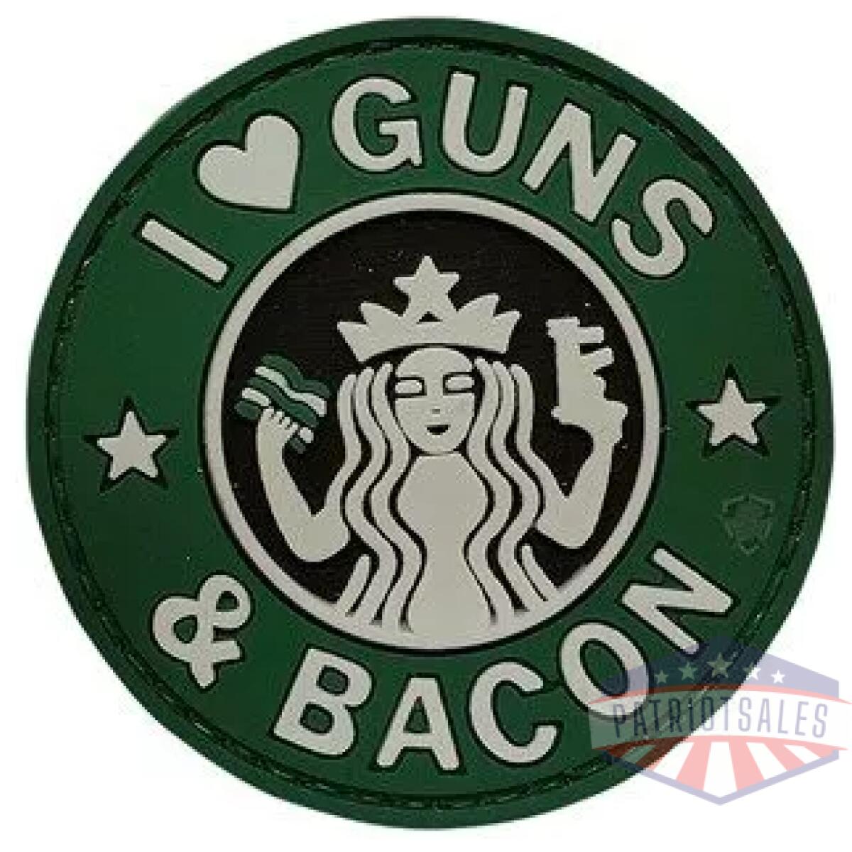 Tsp-6713000 - guns & bacon morale patch (6 pack) - tsp 6713000