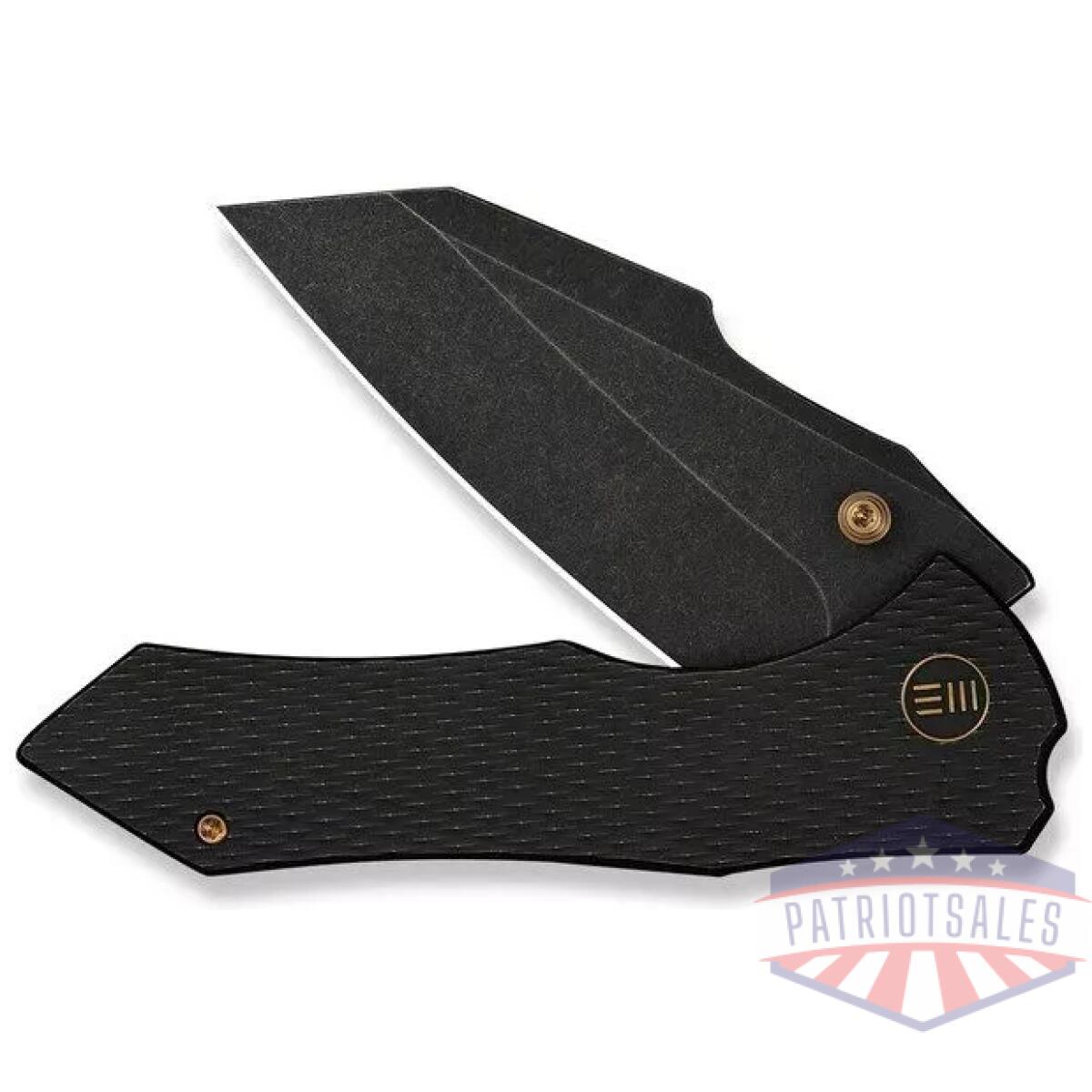 We-we24010-1 - weknife high-fin xl thumb stud knife diamond patterned black titanium handle (3. 48"" black stonewashed cpm 20cv blade) we24010-1 - we we24010 1