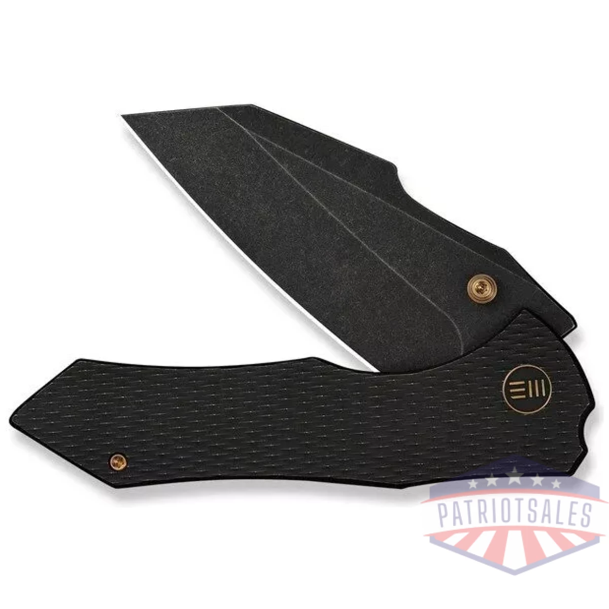We-we24010-1 - weknife high-fin xl thumb stud knife diamond patterned black titanium handle (3. 48"" black stonewashed cpm 20cv blade) we24010-1 - we we24010 1