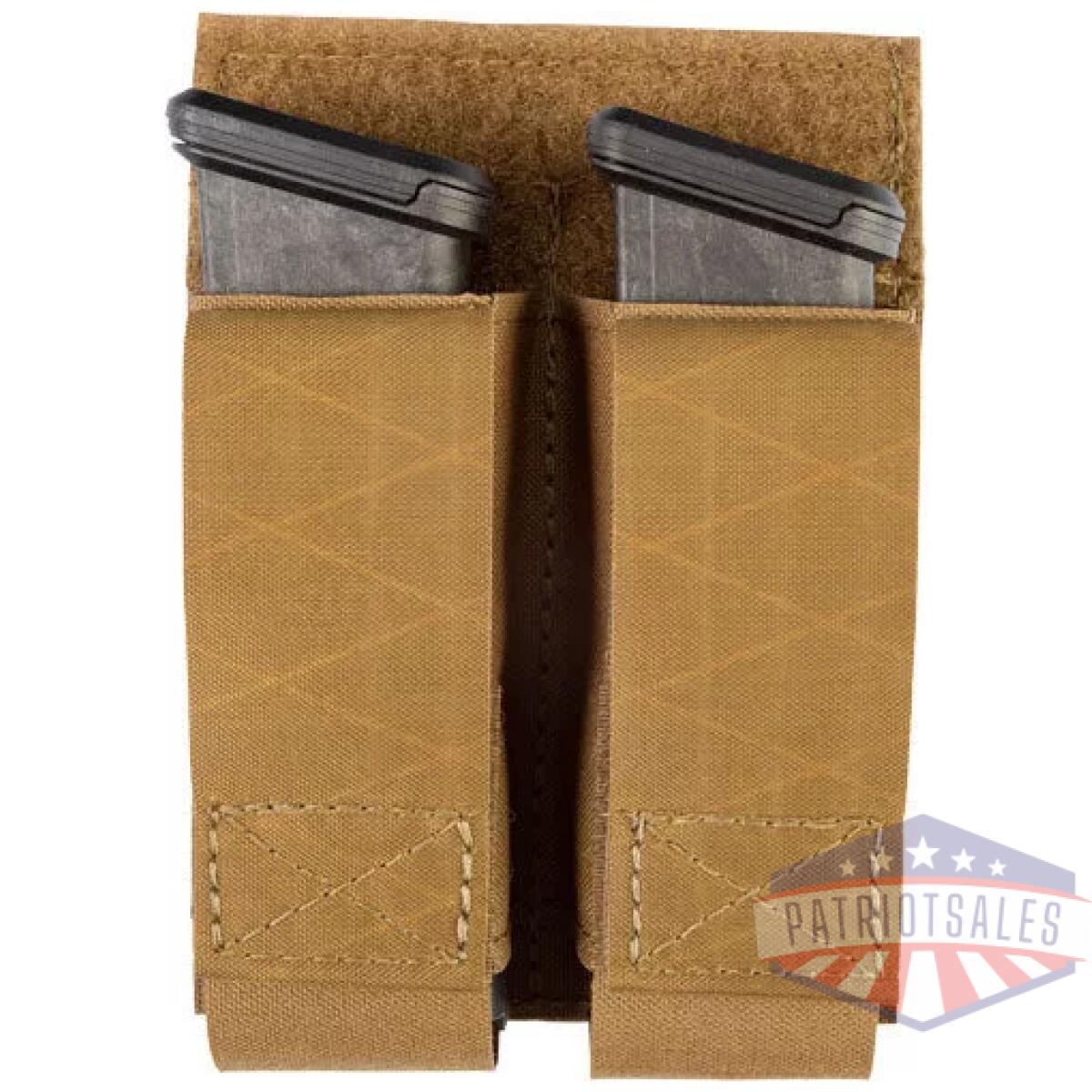 Zgtg038014_open - grey ghost double pistol magna - mag pouch laminate coyote brn - zgtg038014 open