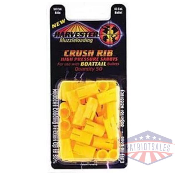 Harvester Muzzleloader 50 Cal. Crush Rib Sabots Fit 45 Cal. Bullets (Boattail) 50/pk