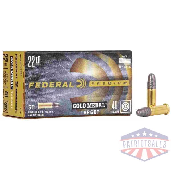 Federal Premium Gold Medal Rimfire Ammunition .22 LR 40 gr SLD 1080 fps 50/box