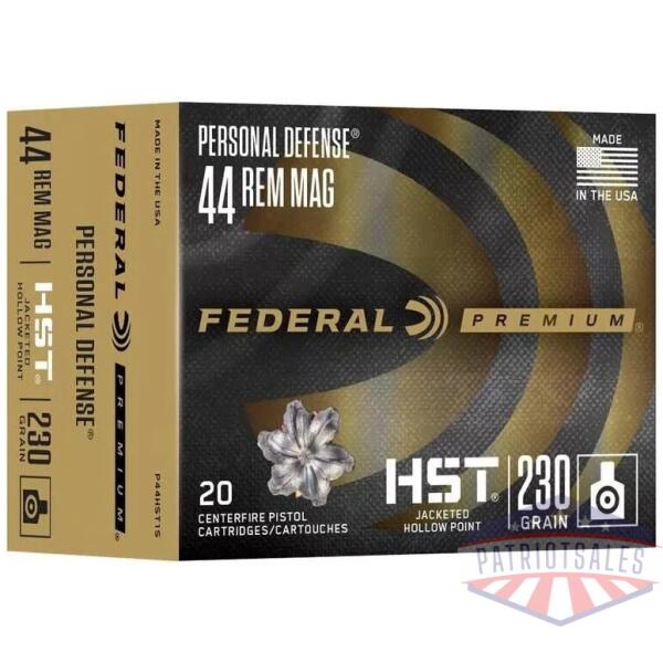 Federal Personal Defense HST Handgun Ammunition .44 Rem Mag 230gr JHP 1085 fps 20/ct