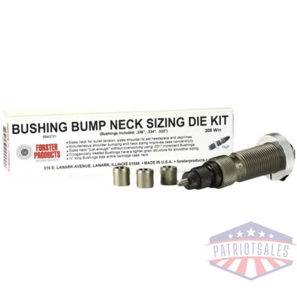 Forster Bushing Bump Neck Sizing Die Kit 6.5 PRC with 3 Neck Bushings