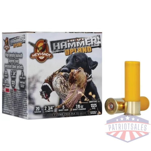 HEVI-SHOT HEVI Hammer Upland Shotshells 20ga 2-3/4" 7/8oz 1325 fps #5 25/ct