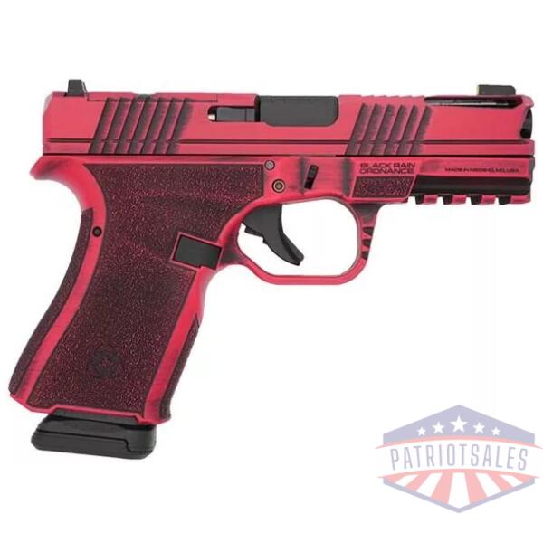 Black Rain Ordnance Frontline+ Handgun 9mm Luger 15rd Magazine 3.75" Barrel Firehouse Red Battleworn