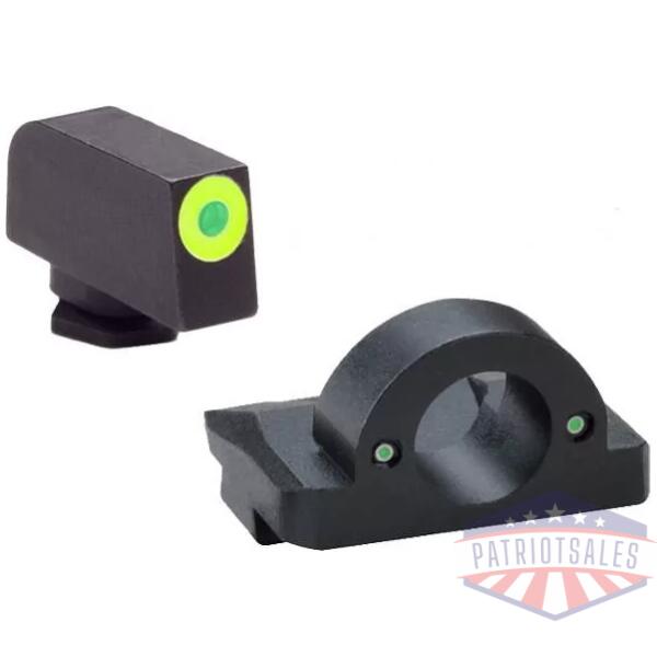 Ameriglo Ghost Ring Night Sight Set for Glock Models 17.19.26 - Green Outline