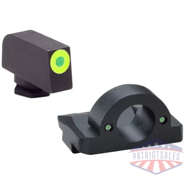 Ameriglo Ghost Ring Night Sight Set for Glock Models 17.19.26 - Green Outline