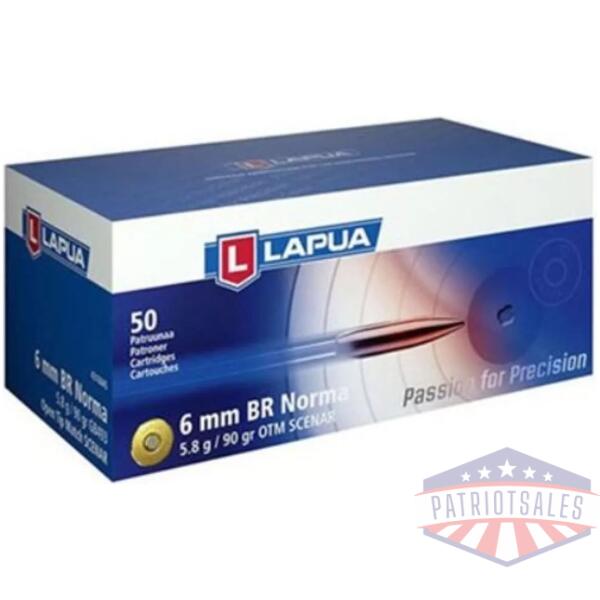 Lapua OTM Rifle Ammo 6mm BR Norma 90 gr Scenar-L 50/ct