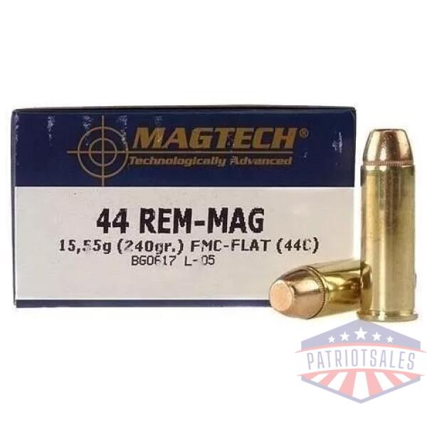 MagTech Handgun Ammunition .44 Mag 240 gr. FMJ 1180 fps 50/ct